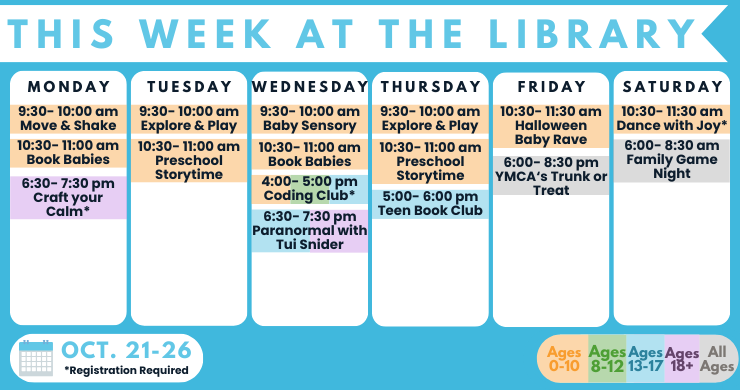 Weekly Programs- October 21-26